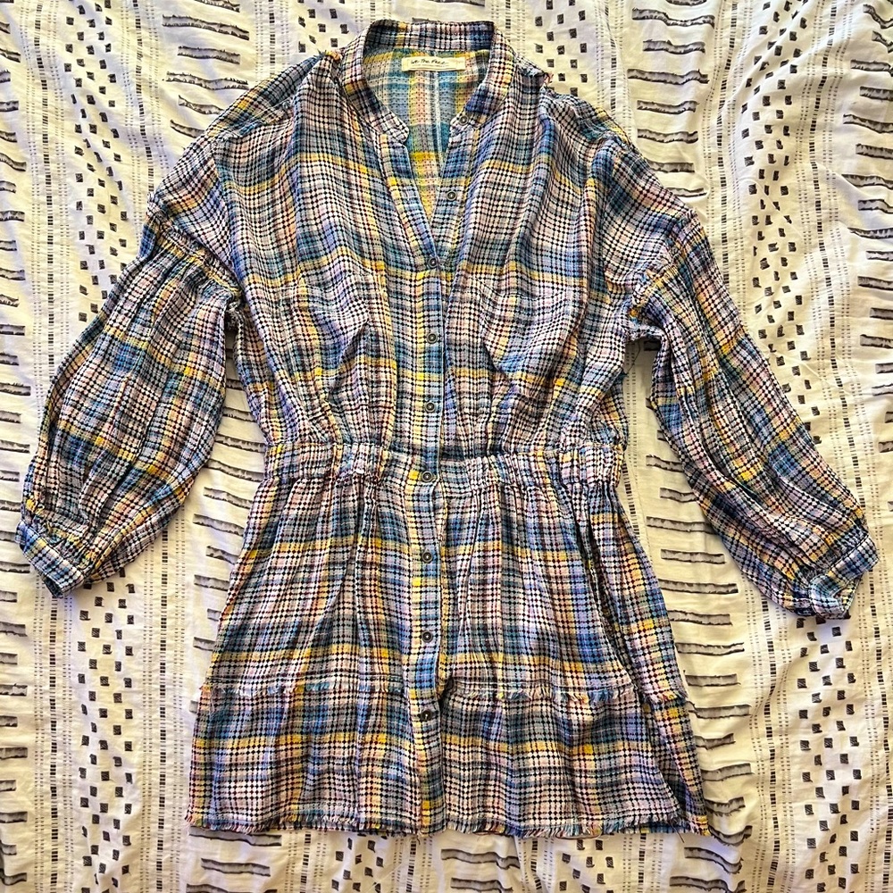 Free People - By the Way Plaid Mini Dress - Size M